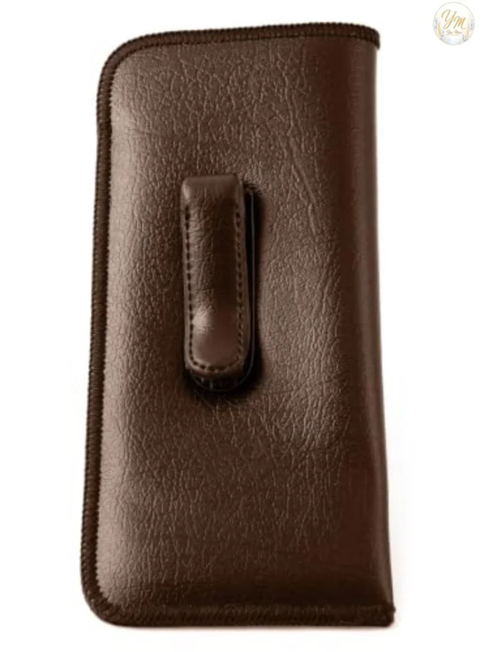 Slim Faux Leather Eyeglass Case with Metal Pocket Clip, Felt Lining, 4 Pack